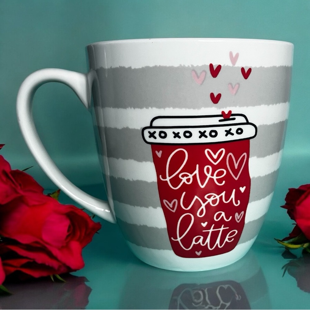 California Pantry Jumbo 29 oz Tall Coffee Mug XOXOXO I LOVE YOU A LATTE